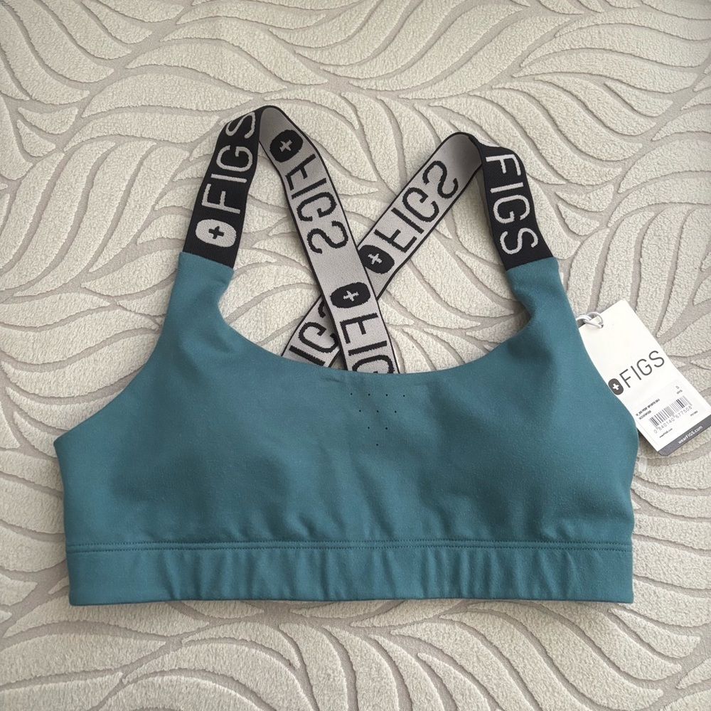 ***sold***Figs Teal Sports Bra with Logo Straps